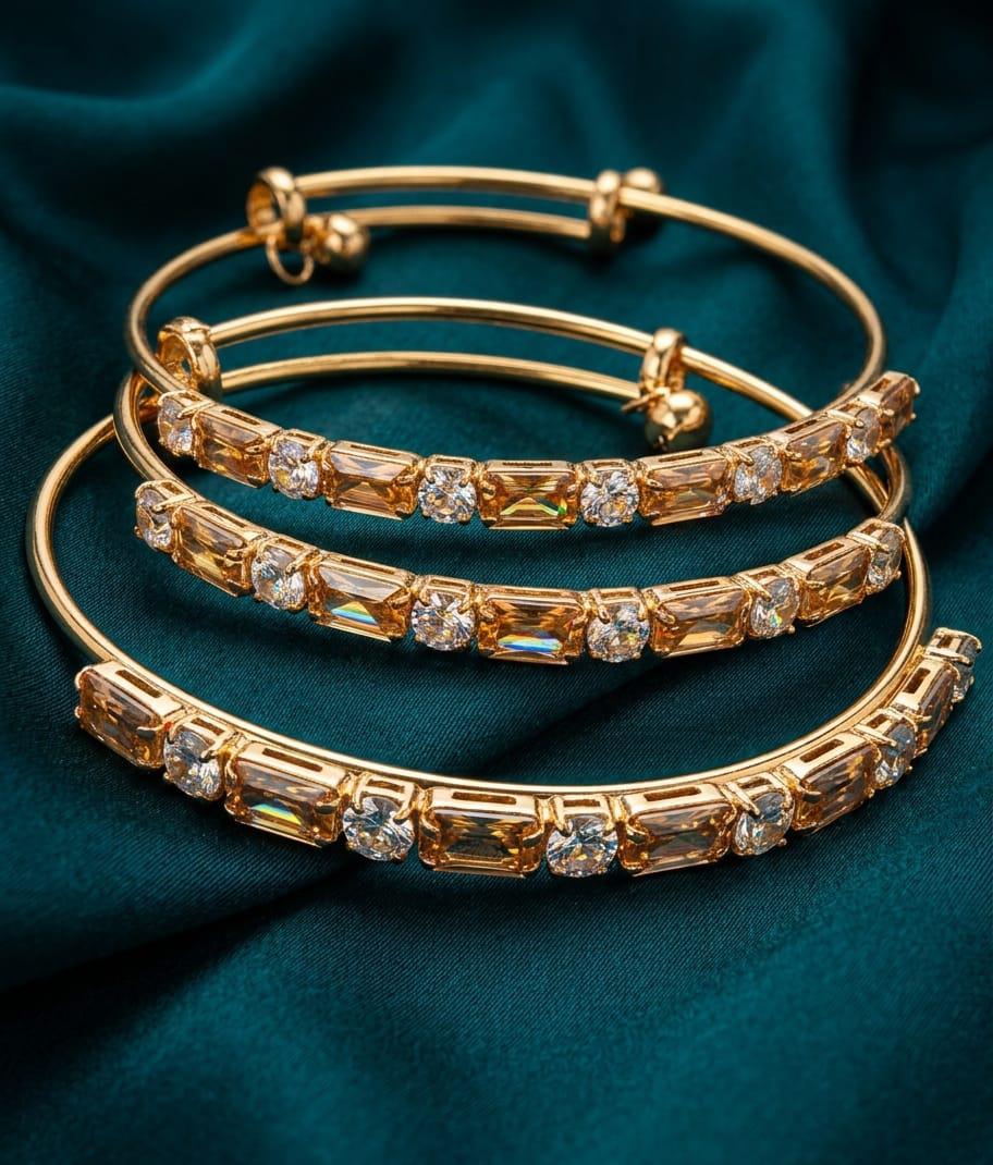 Luxury Ruby Crystal Adjustable Bracelet Set for Women