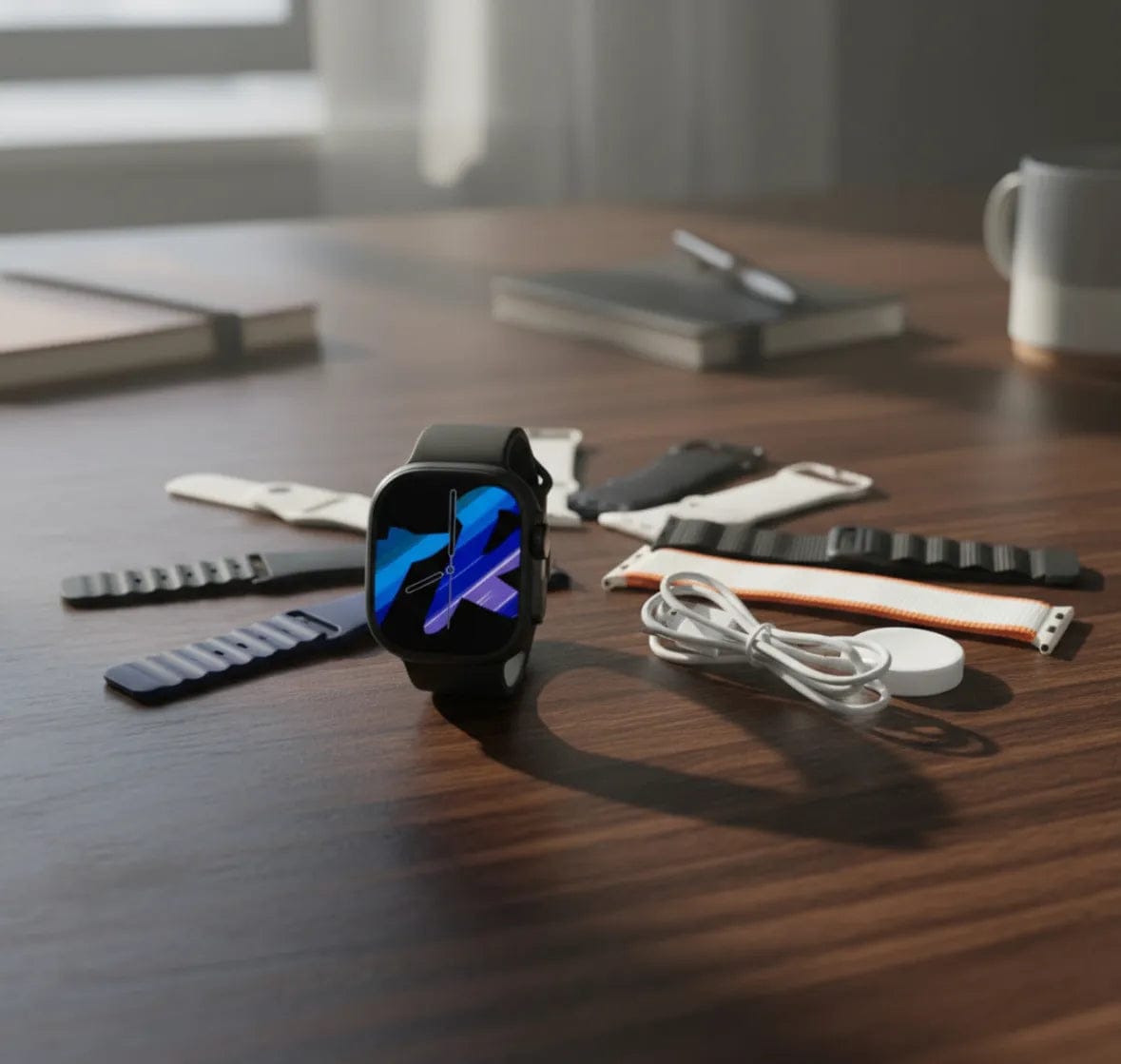 T1000 Smart Watch with Multiple Straps – HD Display | Fitness Tracker | Bluetooth Calling